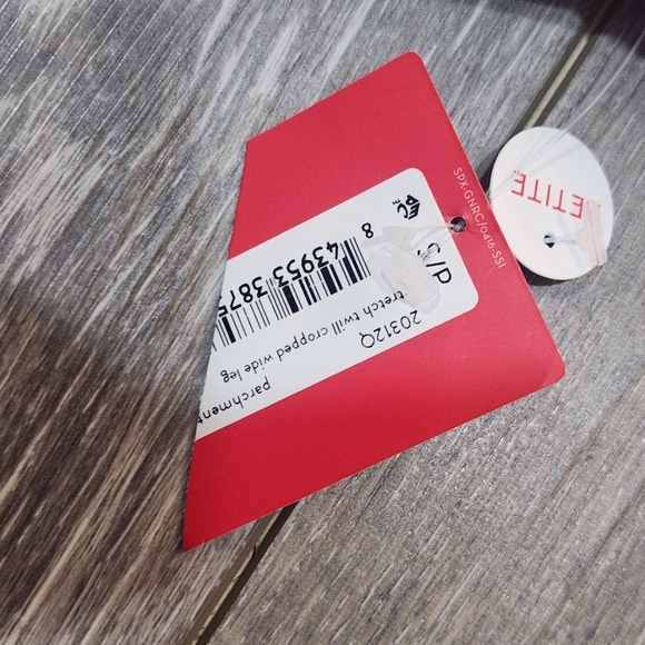 Spanx Cream Stretch Twill Crop Wide Leg Pants Size Small Petite. New with tags - Picture 7 of 8